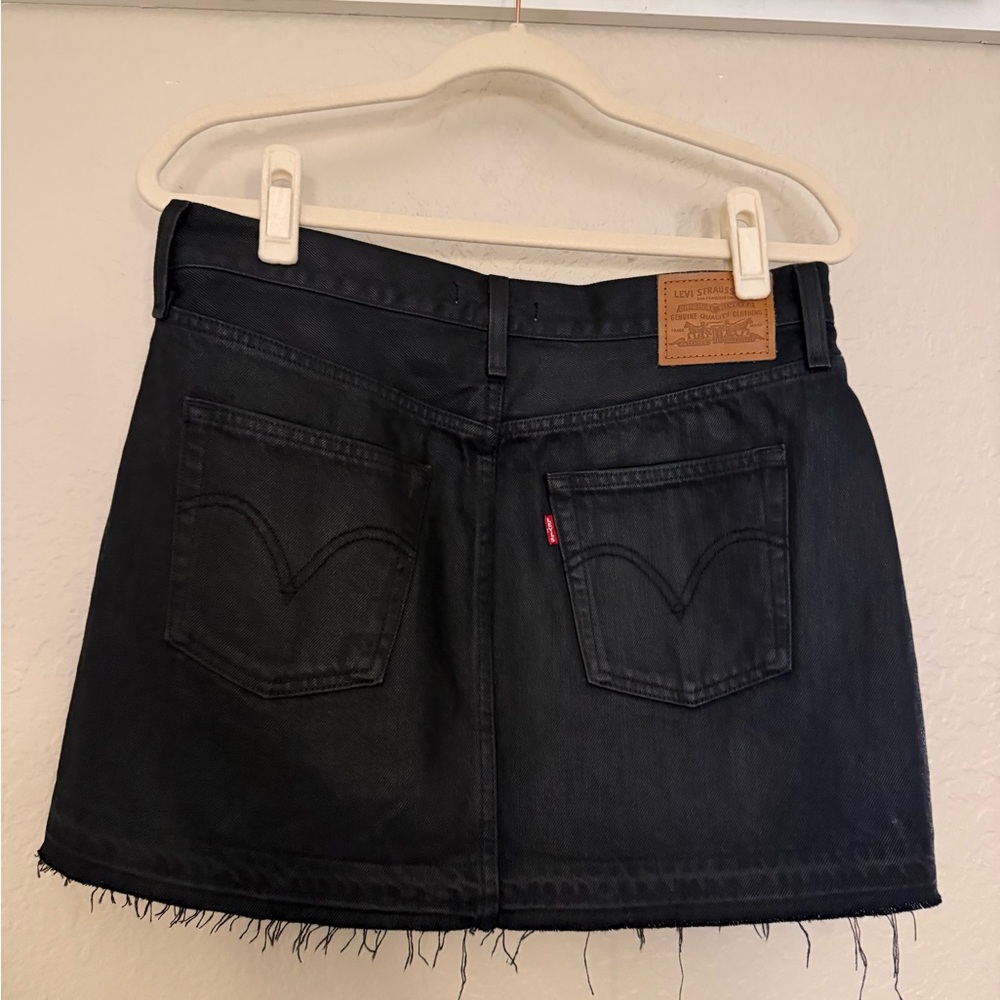 ICON Black Frayed Hem Mini Skirt - Picture 2 of 3